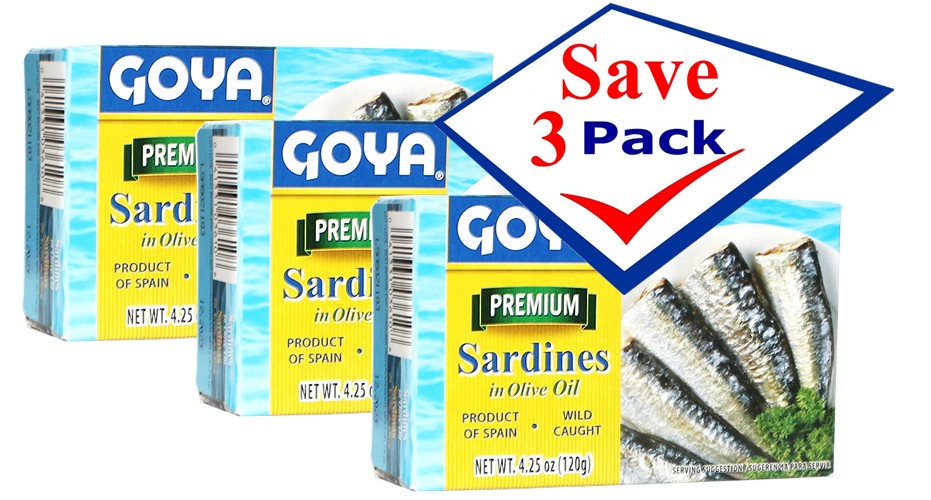 Goya Sardines in Olive Oil 4.25 oz Pack of 3